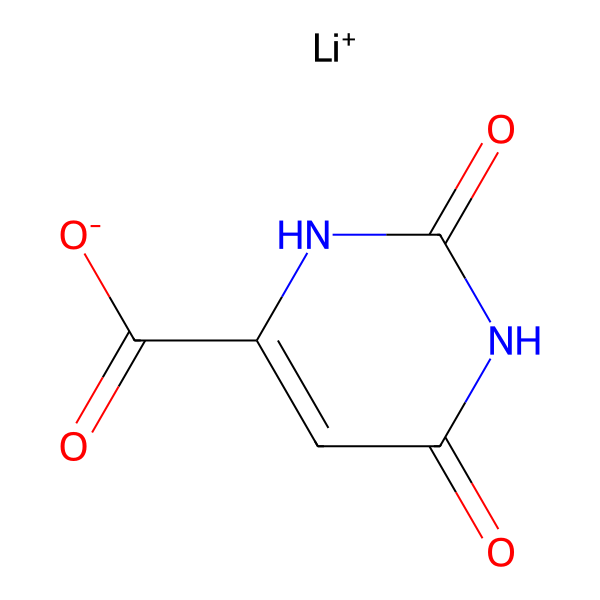 Lithium orotate 2D structure